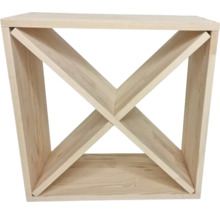 Weinregal aus Holz mit X-förmigem Design