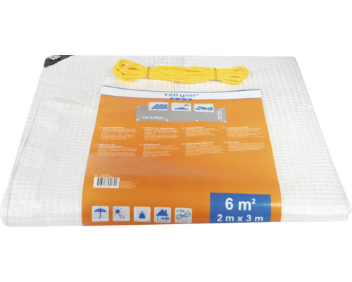 Abdeckplane, 2 Meter mal 3 Meter, inklusive Spannseil