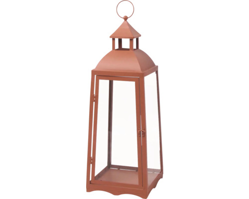 Dekorative Laterne aus Metall mit Glaseinsätzen und Tragegriff