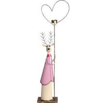 Dekorative Rentierfigur mit Teelichthalter in Herzform