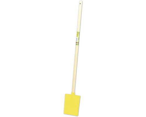 Gelber Pflanzspaten mit Holzgriff