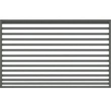 Lüftungsgitter rechteckig mit horizontalen Lamellen, anthrazit.