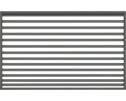 Lüftungsgitter rechteckig mit horizontalen Lamellen, anthrazit.