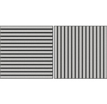 Zwei Ansichten einer Fassadenverkleidung mit horizontaler und vertikaler Ausrichtung