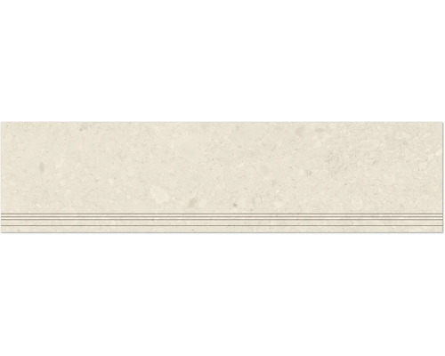 Feinsteinzeug Stufenfliesen Donau 29,8x120 cm beige matt rektifiziert Treppenfliese mit drei Linien zur Trittsicherheit