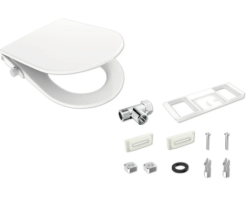 WC Sitz mit Anschlussgarnitur und Montagezubehör