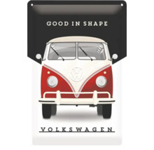 Dekoratives Metallschild mit Volkswagen Bus Motiv