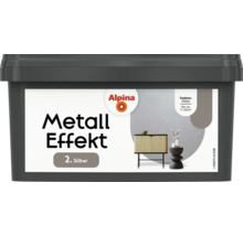 Alpina Metalleffekt Farbe Silber im Farbeimer