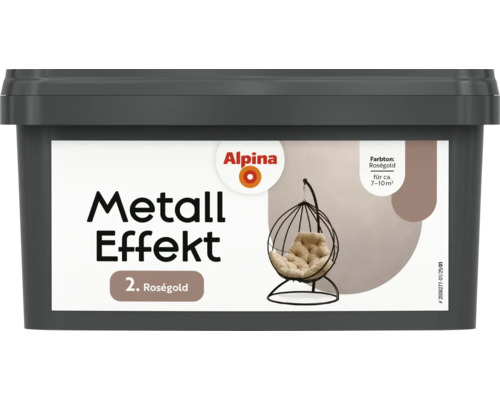 Alpina Effektfarbe Metall Farbeffekt roségold 1L Alpina Metall Effekt Farbe Roségold Dose