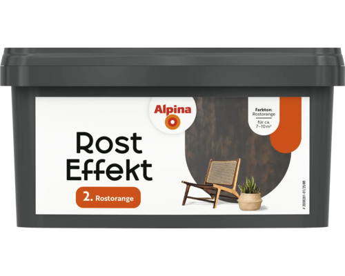 Alpina Effektfarbe Rost Farbeffekt rostorange 4 ml Alpina Rost Effekt Farbe für den Innenbereich