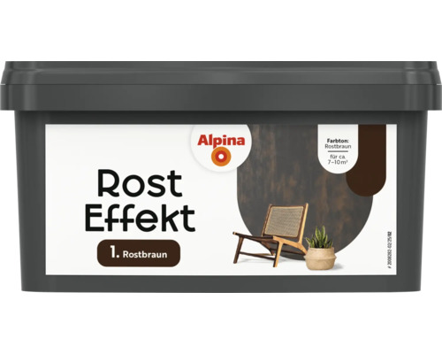 Alpina Effektfarbe Rost Farbeffekt rostbraun 800 ml Eimer Rost Effekt Farbe von Alpina