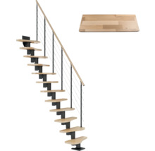 Freitragende Treppe mit Geländer und einer einzelnen Trittstufe