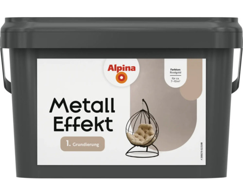 Alpina Grundierung Effektfarbe Metall Farbeffekt roségold 2,5L Eimer Alpina Metall Effekt Farbe Roségold für den Innenbereich