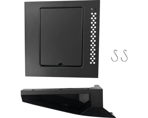 Einbauelement mit Zubehör für den Sanitärbereich.