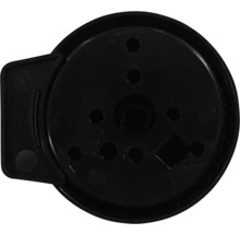 Schwarze Kunststoffrosette mit mehreren Löchern