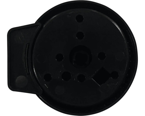 Schwarze Kunststoffrosette mit mehreren Löchern