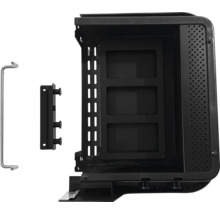 Schwarzer Gehäuseeinsatz mit Griff und Halterung