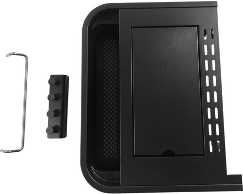 Schwarzes Zubehör für einen Grill.