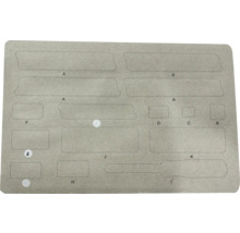 Etikettenbogen mit verschiedenen Formen und Größen