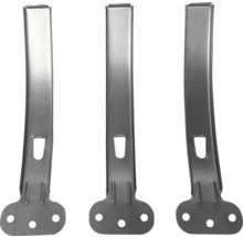 Drei Metallwinkelverbinder für Befestigungen