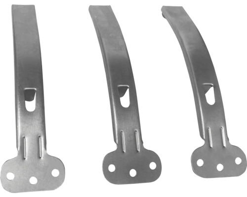 Drei Metallaufhänger für Heizkörperbefestigung