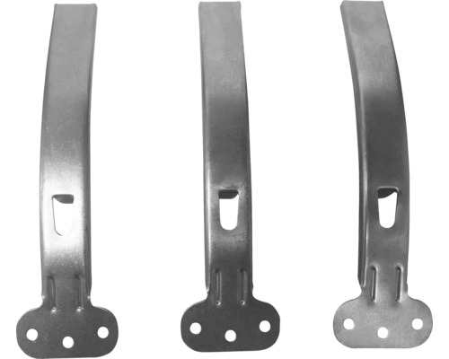 Drei Metall-Befestigungsklammern