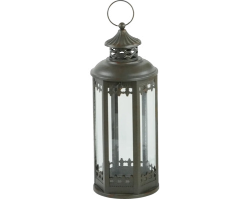 Dekorative Laterne aus Glas und Metall für den Innen- und Außenbereich