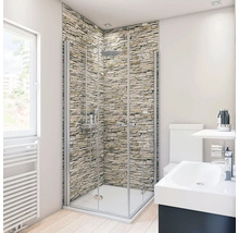 Modernes Badezimmer mit Dusche, Waschbecken und Toilette