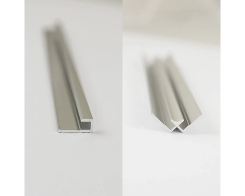 Zwei Ansichten eines Aluminiumprofils