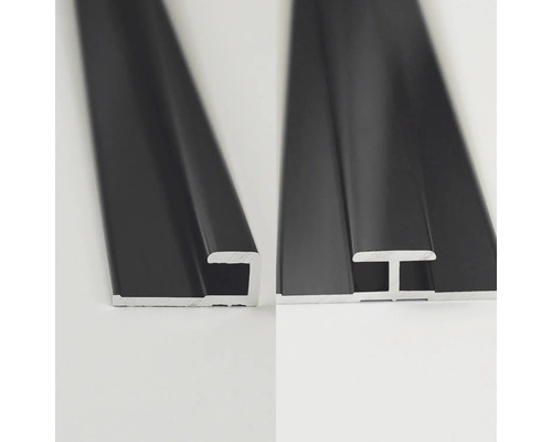 Zwei schwarze Profile in unterschiedlicher Form