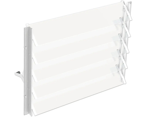 Lamellenfenster mit weißen Lamellen