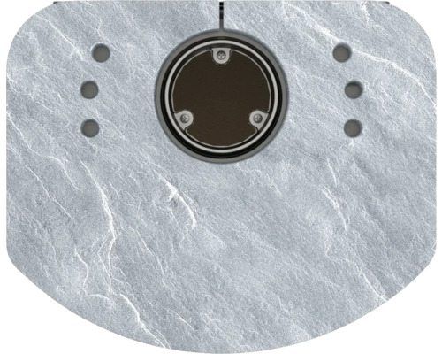 Detailansicht einer Duschrinne mit Steinmuster