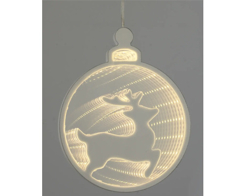 Leuchtfigur Lafiora Kugel Hirsch 49 LEDs Lichtfarbe warmweiß inkl. 6 Stunden Timer Dekorative Hängelampe in Kugelform mit Rentier-Motiv und Lichteffekt für Weihnachten