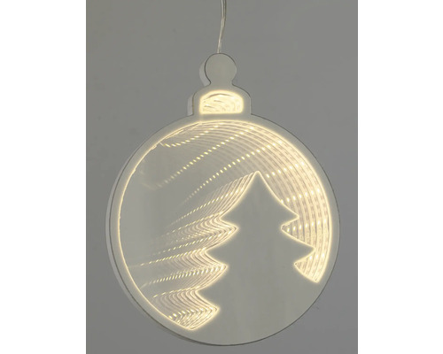 Leuchtfigur Lafiora Kugel Baum 33 LEDs Lichtfarbe warmweiß inkl. 6 Stunden Timer Dekorative Weihnachtskugel mit LED-Beleuchtung und Tannenbaum-Motiv