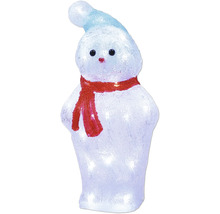 Schneemann-Figur mit Beleuchtung und Schal als Weihnachtsdekoration