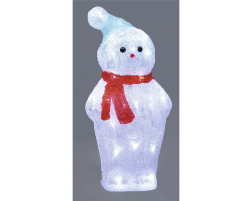 Dekorativer Schneemann mit Beleuchtung und Schal