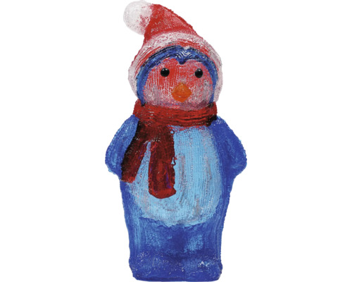 30er LED acryl Pinguin Höhe 35 cm kaltweiß Dekofigur Pinguin mit Mütze und Schal