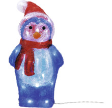 Dekorativer Pinguin mit Mütze und Schal als Weihnachtsdekoration