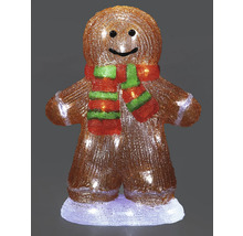 Lebkuchenmann-Figur mit Beleuchtung und Schal als Weihnachtsdekoration