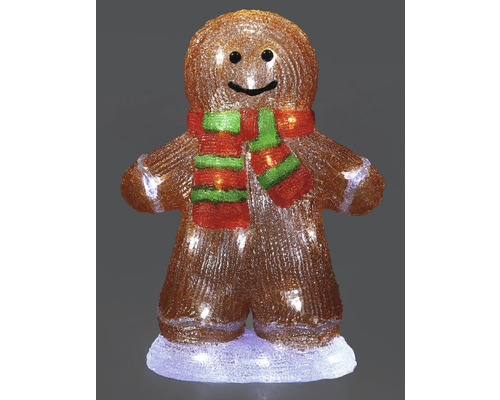 Lebkuchenmann-Figur mit Beleuchtung und Schal als Weihnachtsdekoration