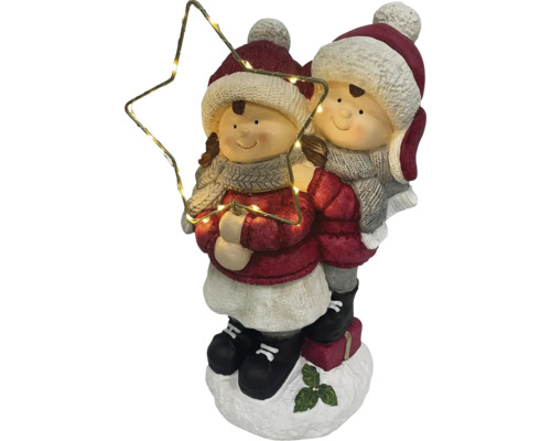Dekorative Winterfiguren mit LED-Stern für den Innenbereich