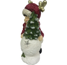 Dekorative Schneemannfigur mit Tannenbaum und Geweih