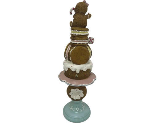 Dekorative Tortenständerfigur mit Lebkuchenmotiv für weihnachtliche Dekoration
