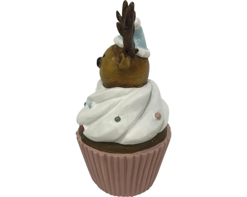 Dekofigur Rentier als Cupcake mit Mütze