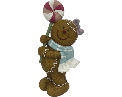Weihnachtsdekoration Lebkuchen Mann 14x9.2x30 cm Lebkuchenfigur mit Lutscher als Weihnachtsdekoration