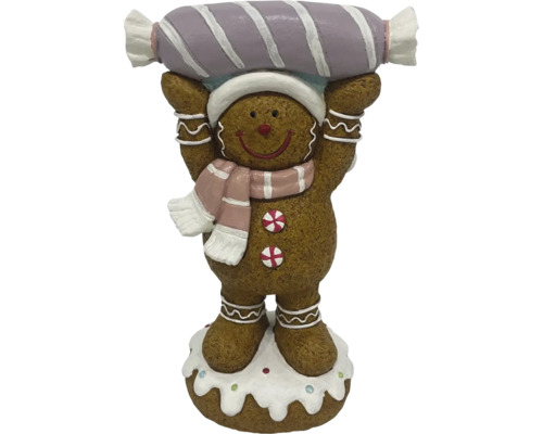 Weihnachtsdekoration Lebkuchen Mann 18x10.5x29 cm Lebkuchenmann Figur mit Süßigkeiten-Dekoration