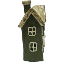 Dekorative Hausfigur mit Fenstern und Schornstein