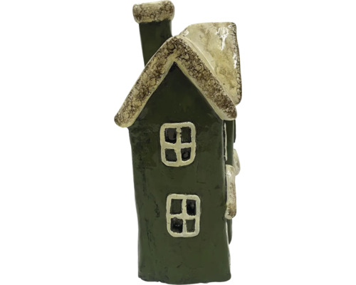 Dekorative Hausfigur mit Fenstern und Schornstein