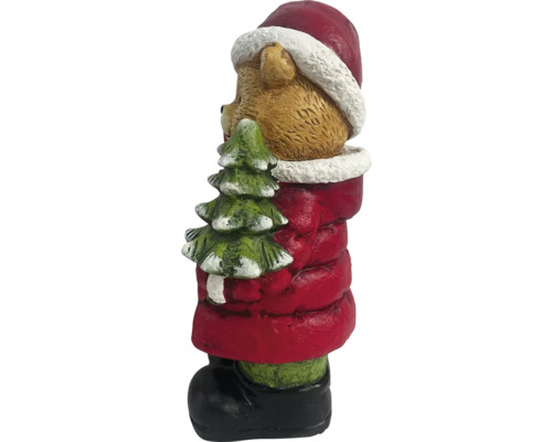 Teddybär Weihnachtsdekoration mit Tannenbaum und Weihnachtsmannmütze