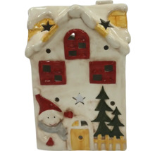 Dekoratives Lichthaus aus Keramik mit Weihnachtsmotiven
